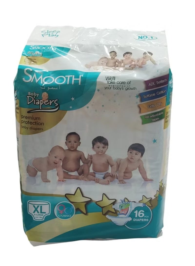 Smooth Baby Diapers X-Large Size - 16pcs Pack - Image 1